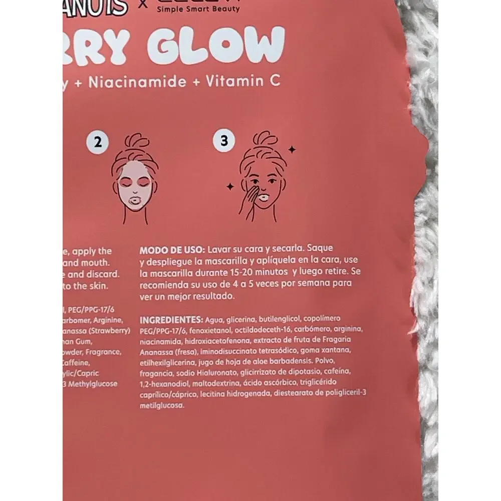 Peanuts x CelaVi Berry Glow Sheet Masks Snoopy Limited Edition NEW 5 Face Masks